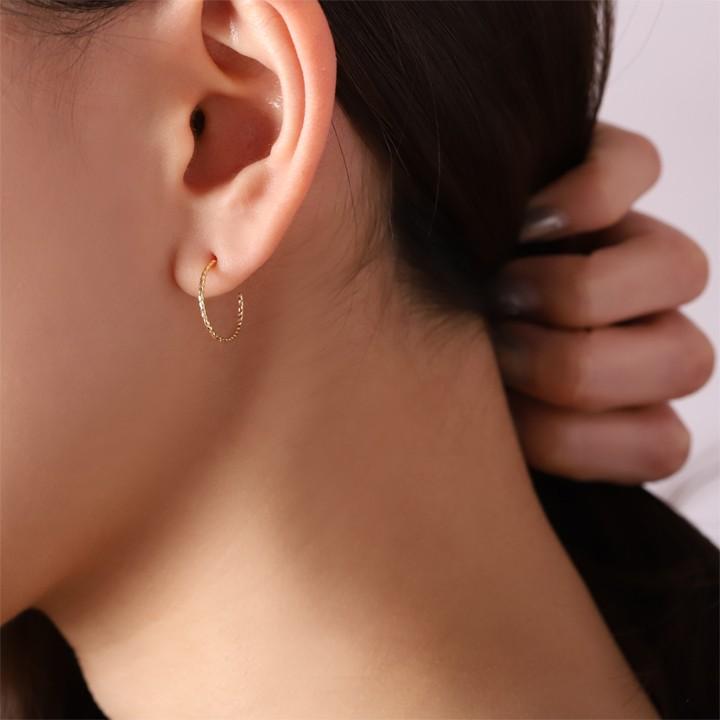 【土日限定2000円OFFクーポン有】 フープピアス 18k ピアス 18金 フープ k18 18金ピアス スパイラル(S) k18ピアス レディース ピアス18金 両耳 セット | DEVAS | 07