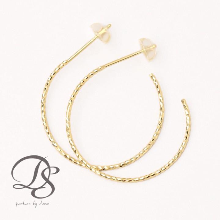 【土日限定2000円OFFクーポン有】 フープピアス 18k ピアス 18金 フープ k18 18金ピアス スパイラル(M) k18ピアス レディース ピアス18金 両耳 セット | DEVAS
