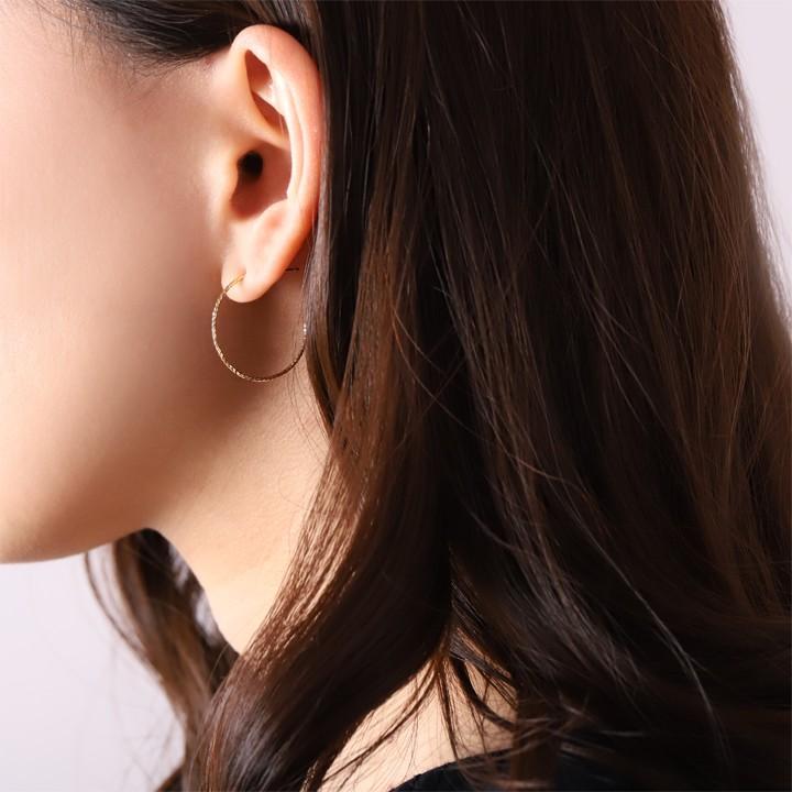 【土日限定2000円OFFクーポン有】 フープピアス 18k ピアス 18金 フープ k18 18金ピアス スパイラル(M) k18ピアス レディース ピアス18金 両耳 セット | DEVAS | 06
