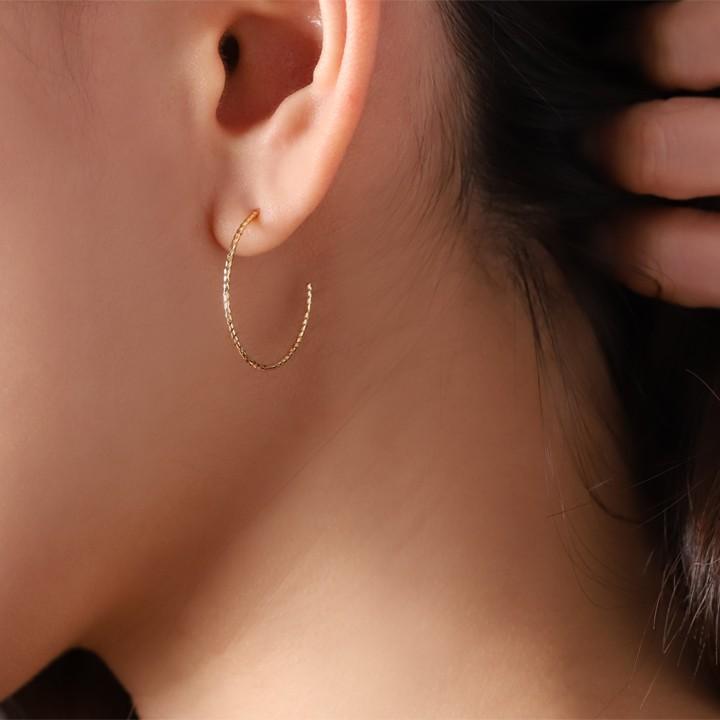 【土日限定2000円OFFクーポン有】 フープピアス 18k ピアス 18金 フープ k18 18金ピアス スパイラル(M) k18ピアス レディース ピアス18金 両耳 セット | DEVAS | 07