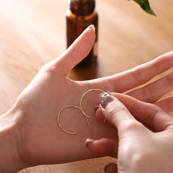 【土日限定2000円OFFクーポン有】 フープピアス 18k ピアス 18金 フープ k18 18金ピアス スパイラル(M) k18ピアス レディース ピアス18金 両耳 セット | DEVAS | 09