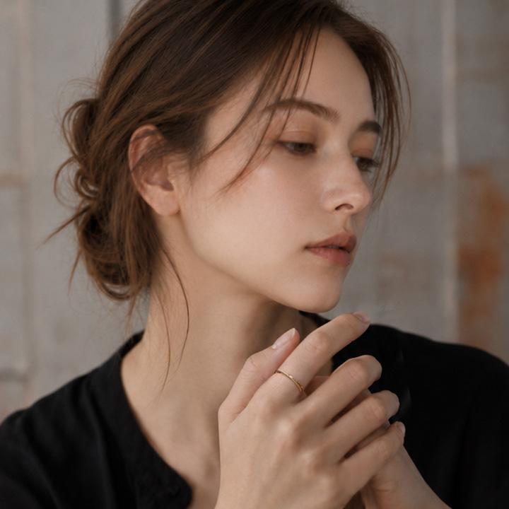 【10/15限定1000円OFFクーポン有】18金 リング k18 ピンキーリング k18リング 2連 ひねり 18金指輪 18金リング 18kリング ピンキー ゴールド 細い | DEVAS | 01