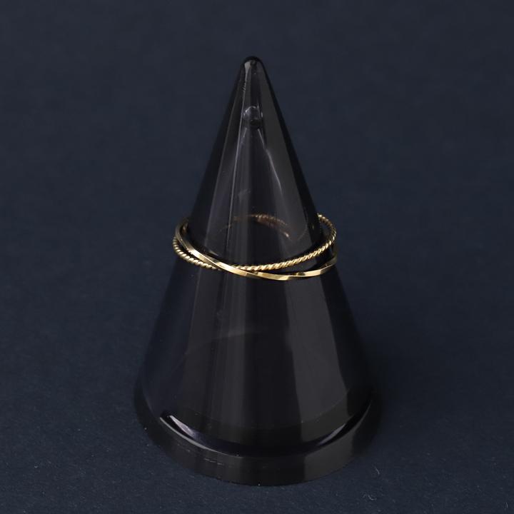 18金 リング k18 ピンキーリング k18リング 2連 ひねり 18k 指輪 レディース 18金指輪 18金リング 18kリング シンプル ピンキー ゴールド 本物 地金 華奢 細い | DEVAS | 04