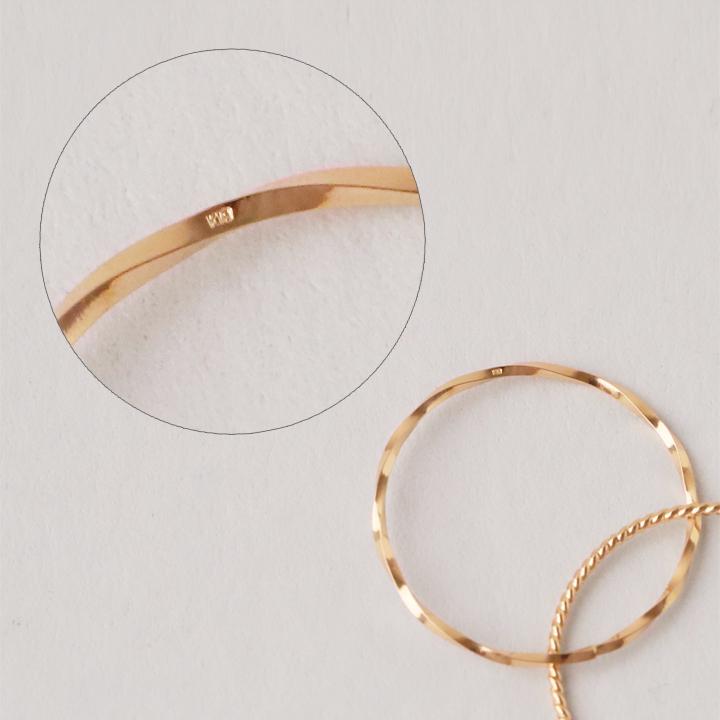 18金 リング k18 ピンキーリング ピンクゴールド 指輪 k18リング 2連 ひねり 18k レディース 18金指輪 18金リング 18kリング シンプル 地金 ピンキー 華奢 細い | DEVAS | 06