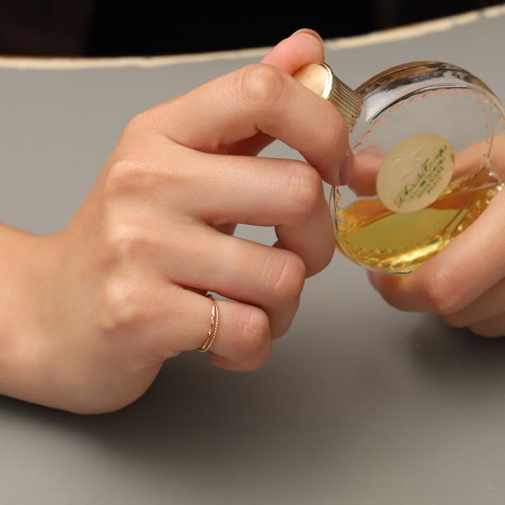 18金 リング k18 ピンキーリング ピンクゴールド 指輪 k18リング 2連 ひねり 18k レディース 18金指輪 18金リング 18kリング シンプル 地金 ピンキー 華奢 細い | DEVAS | 07