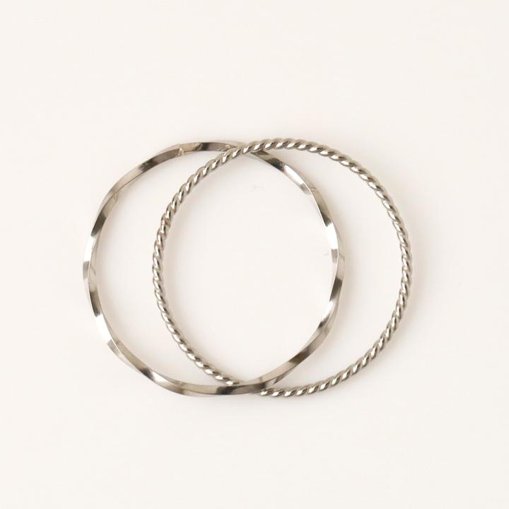 プラチナリング 指輪 プラチナ リング ピンキー ピンキーリング 2連 ひねり ねじれ pt850 指輪 レディース シンプル プラチナ指輪 2連リング 地金 華奢 細い | DEVAS | 03