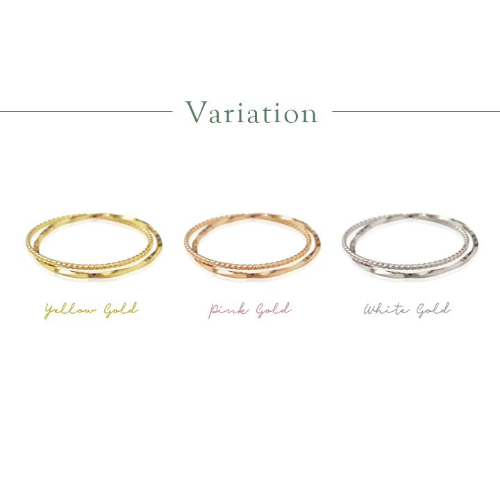 プラチナリング 指輪 プラチナ リング ピンキー ピンキーリング 2連 ひねり ねじれ pt850 指輪 レディース シンプル プラチナ指輪 2連リング 地金 華奢 細い | DEVAS | 05