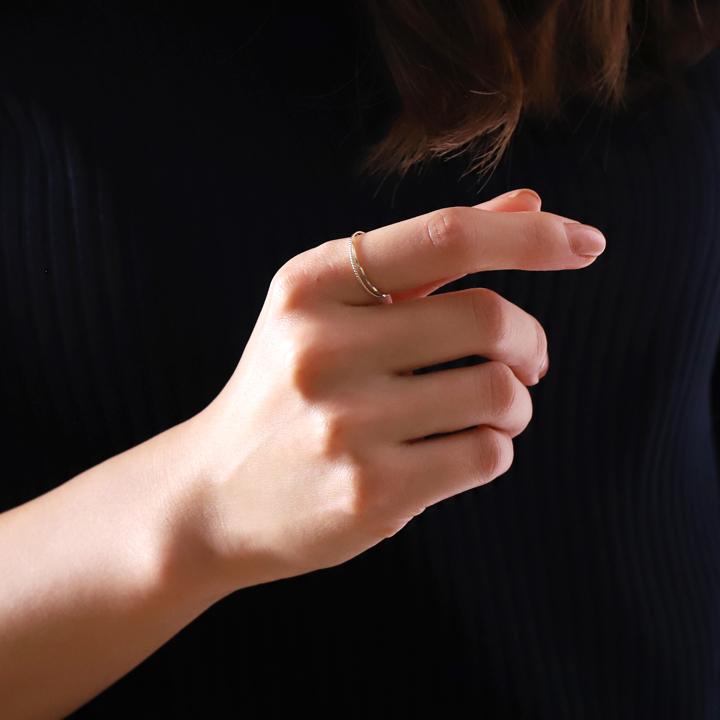 プラチナリング 指輪 プラチナ リング ピンキー ピンキーリング 2連 ひねり ねじれ pt850 指輪 レディース シンプル プラチナ指輪 2連リング 地金 華奢 細い | DEVAS | 06