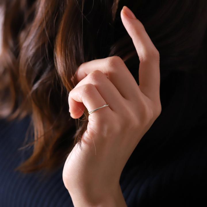 プラチナリング 指輪 プラチナ リング ピンキー ピンキーリング 2連 ひねり ねじれ pt850 指輪 レディース シンプル プラチナ指輪 2連リング 地金 華奢 細い | DEVAS | 07