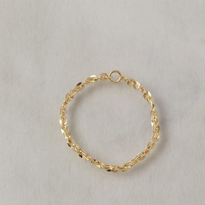 18金 リング k18 ピンキーリング k18リング チェーンリング ツイストあずきチェーン 18k 指輪 レディース 18金指輪 18金リング 18kリング シンプル ピンキー | DEVAS | 04