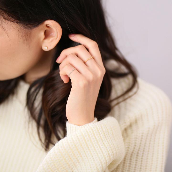 プラチナリング 指輪 プラチナ リング ピンキー ピンキーリング チェーンリング ツイストあずきチェーン pt850 指輪 レディース シンプル プラチナ指輪 本物 | DEVAS | 06