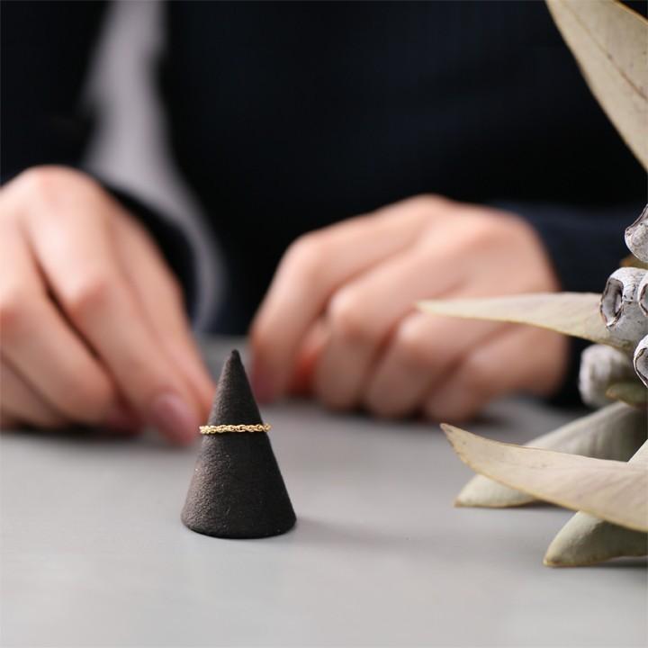 18金 リング k18 ピンキーリング k18リング チェーンリング ロープチェーン 18k 指輪 レディース 18金指輪 18金リング 18kリング シンプル ピンキー ゴールド | DEVAS | 07