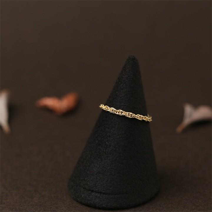 18金 リング k18 ピンキーリング k18リング チェーンリング ロープチェーン 18k 指輪 レディース 18金指輪 18金リング 18kリング シンプル ピンキー ゴールド | DEVAS | 02