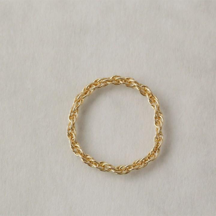 K18ロープリング　今日までのお値下げです オシャレな ロープチェーン リング 指輪 18金 k18 18k
