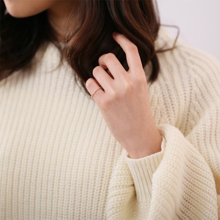 18金 リング k18 ピンキーリング k18リング チェーンリング ロープチェーン 18k 指輪 レディース 18金指輪 18金リング 18kリング シンプル ピンキー ゴールド | DEVAS | 05