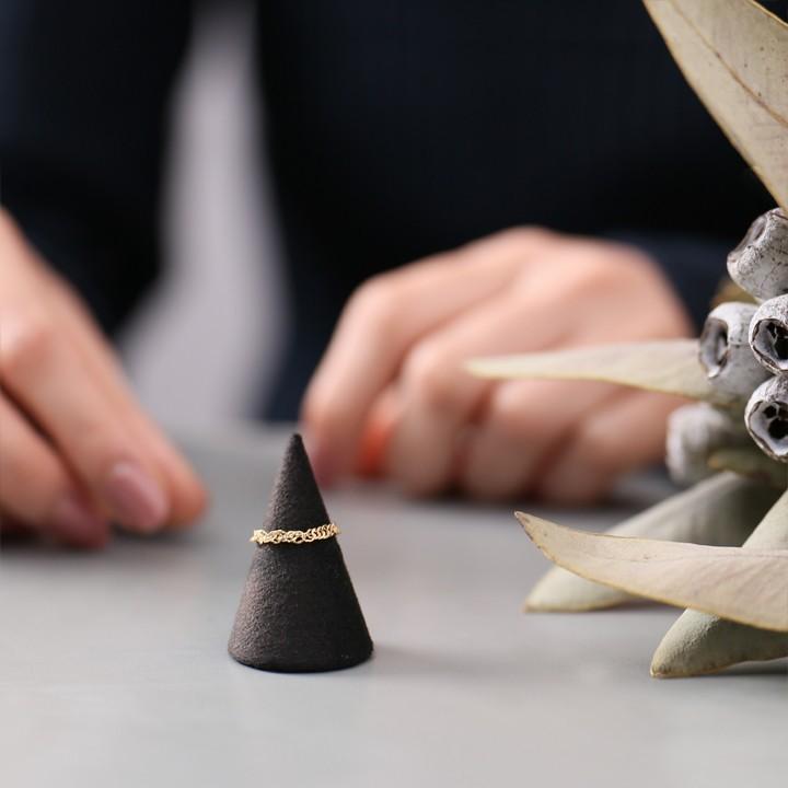 18金 リング k18 ピンキーリング k18リング チェーンリング スクリューチェーン 18k 指輪 レディース 18金指輪 18金リング 18kリング シンプル ピンキー | DEVAS | 07