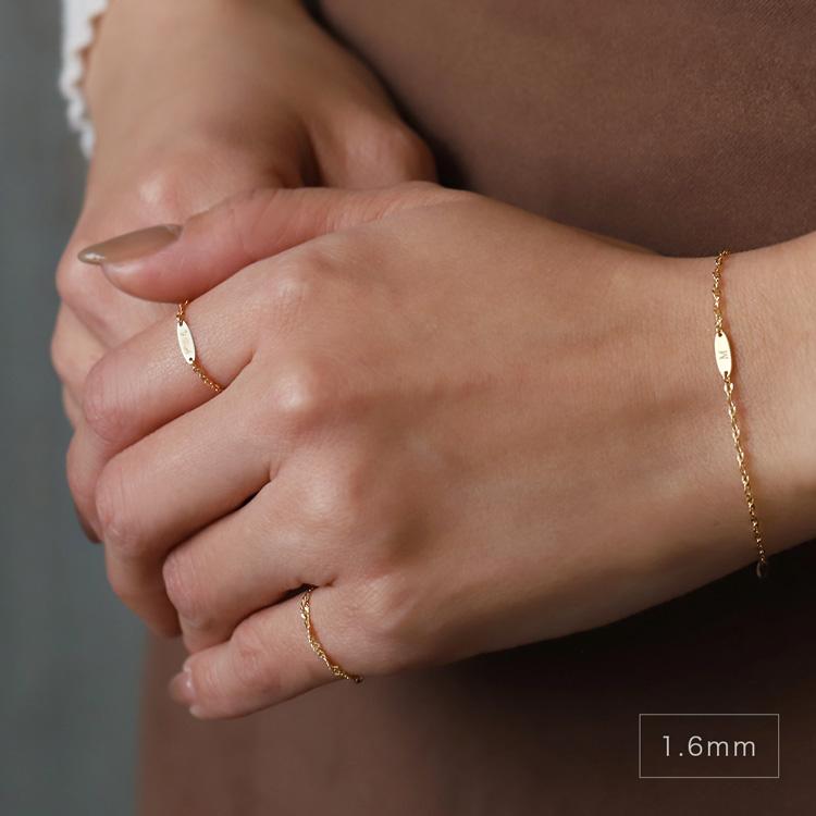 18金 リング k18 ピンキーリング k18リング チェーンリング スクリューチェーン 18k 指輪 レディース 18金指輪 18金リング 18kリング シンプル ピンキー | DEVAS | 10