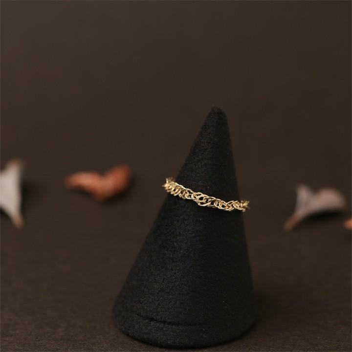 18金 リング k18 ピンキーリング k18リング チェーンリング スクリューチェーン 18k 指輪 レディース 18金指輪 18金リング 18kリング シンプル ピンキー | DEVAS | 02