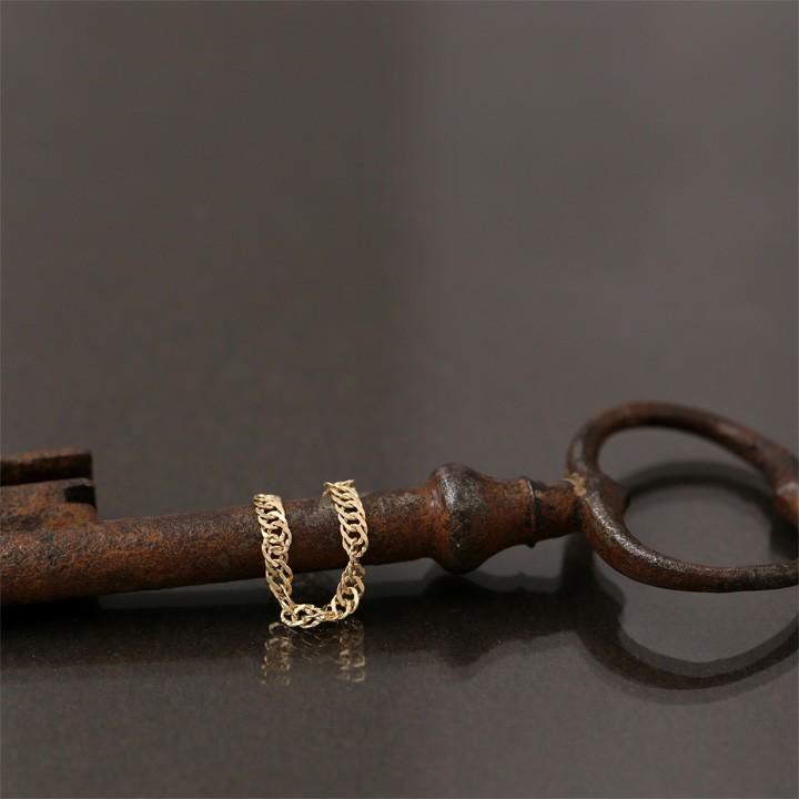 18金 リング k18 ピンキーリング k18リング チェーンリング スクリューチェーン 18k 指輪 レディース 18金指輪 18金リング 18kリング シンプル ピンキー | DEVAS | 04