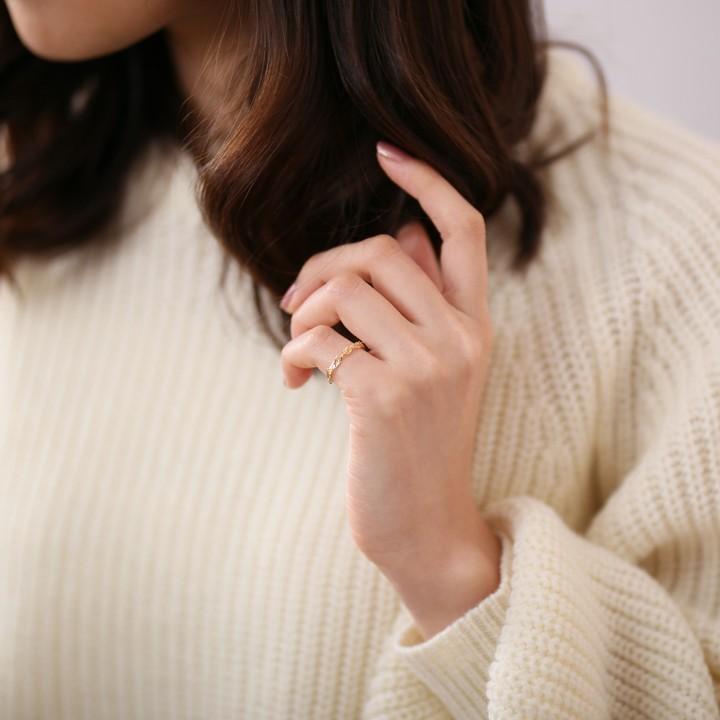 18金 リング k18 ピンキーリング k18リング チェーンリング スクリューチェーン 18k 指輪 レディース 18金指輪 18金リング 18kリング シンプル ピンキー | DEVAS | 06