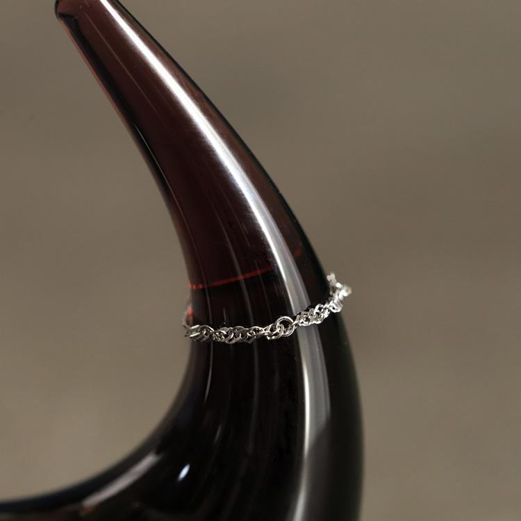 プラチナリング 指輪 プラチナ リング ピンキー ピンキーリング チェーンリング スクリューチェーン 1.6mm 2.4mm pt850 指輪 レディース シンプル プラチナ指輪 | DEVAS | 06