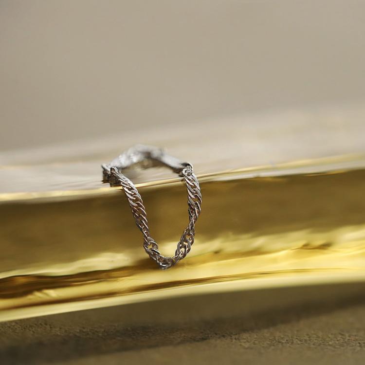 プラチナリング 指輪 プラチナ リング ピンキー ピンキーリング チェーンリング スクリューチェーン 1.6mm 2.4mm pt850 指輪 レディース シンプル プラチナ指輪 | DEVAS | 07