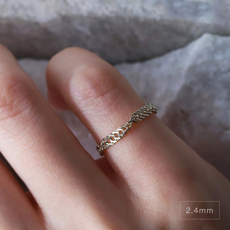 プラチナリング 指輪 プラチナ リング ピンキー ピンキーリング チェーンリング スクリューチェーン 1.6mm 2.4mm pt850 指輪 レディース シンプル プラチナ指輪 | DEVAS | 09