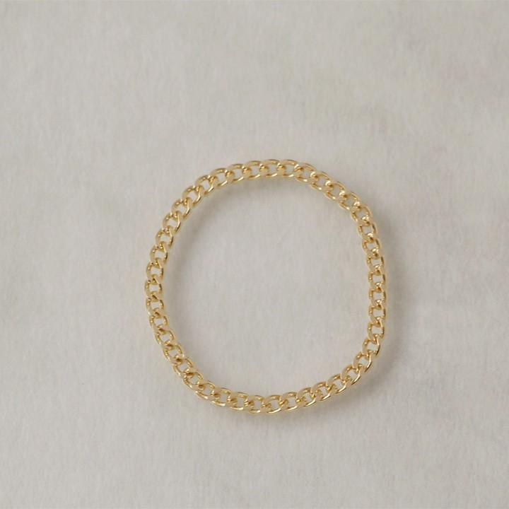 18金 リング k18 ピンキーリング k18リング チェーンリング 細喜平チェーン 18k 指輪 レディース 18金指輪 18金リング 18kリング シンプル ピンキー ゴールド | DEVAS | 03