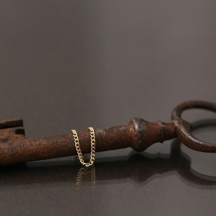 18金 リング k18 ピンキーリング k18リング チェーンリング 細喜平チェーン 18k 指輪 レディース 18金指輪 18金リング 18kリング シンプル ピンキー ゴールド | DEVAS | 04