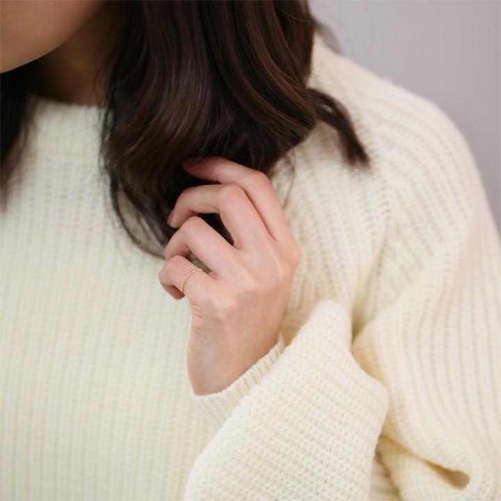 18金 リング k18 ピンキーリング k18リング チェーンリング 細喜平チェーン 18k 指輪 レディース 18金指輪 18金リング 18kリング シンプル ピンキー ゴールド | DEVAS | 09