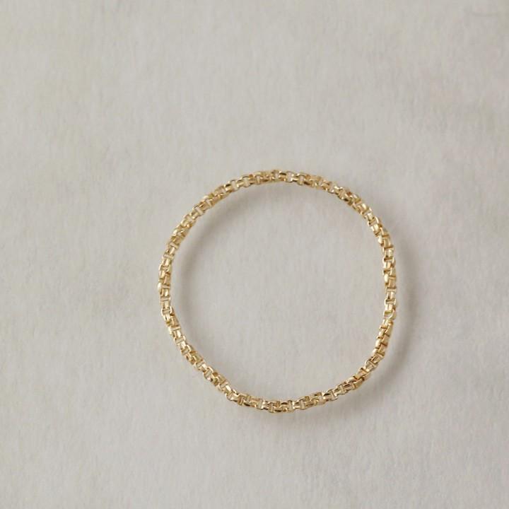 18金 リング k18 ピンキーリング k18リング チェーンリング ベネチアンチェーン 18k 指輪 レディース 18金指輪 18金リング 18kリング シンプル ピンキー | DEVAS | 03