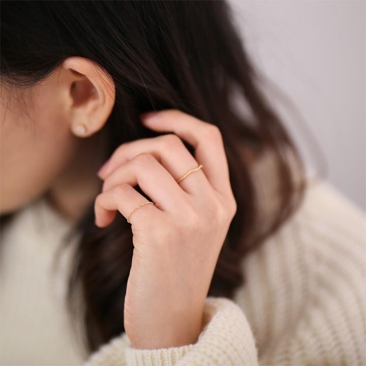 18金 リング k18 ピンキーリング k18リング チェーンリング ベネチアンチェーン 18k 指輪 レディース 18金指輪 18金リング 18kリング シンプル ピンキー | DEVAS | 06