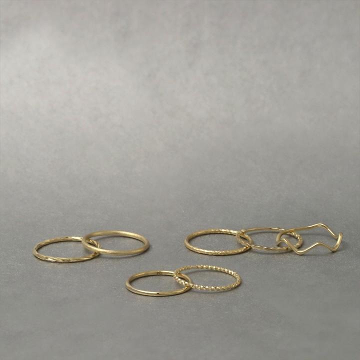 【2/4 値上げ対象】 18金 リング k18 ピンキーリング k18リング アンイーブン 槌目 18k 指輪 レディース 18金指輪 18金リング ピンキー | DEVAS | 11