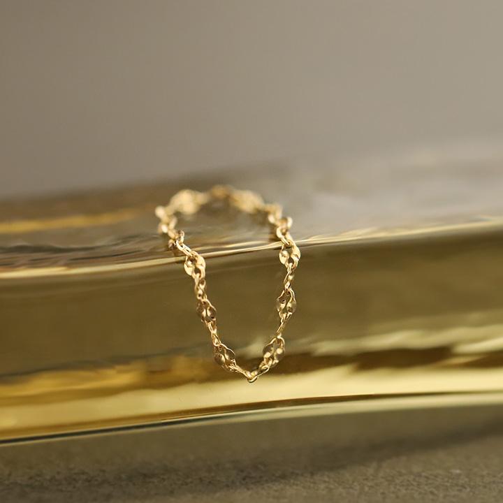 18金 リング k18 ピンキーリング k18リング ブルームチェーン 18k 指輪 レディース 18金指輪 18金リング 18kリング シンプル ピンキー ゴールド 本物 華奢 細い | DEVAS | 04