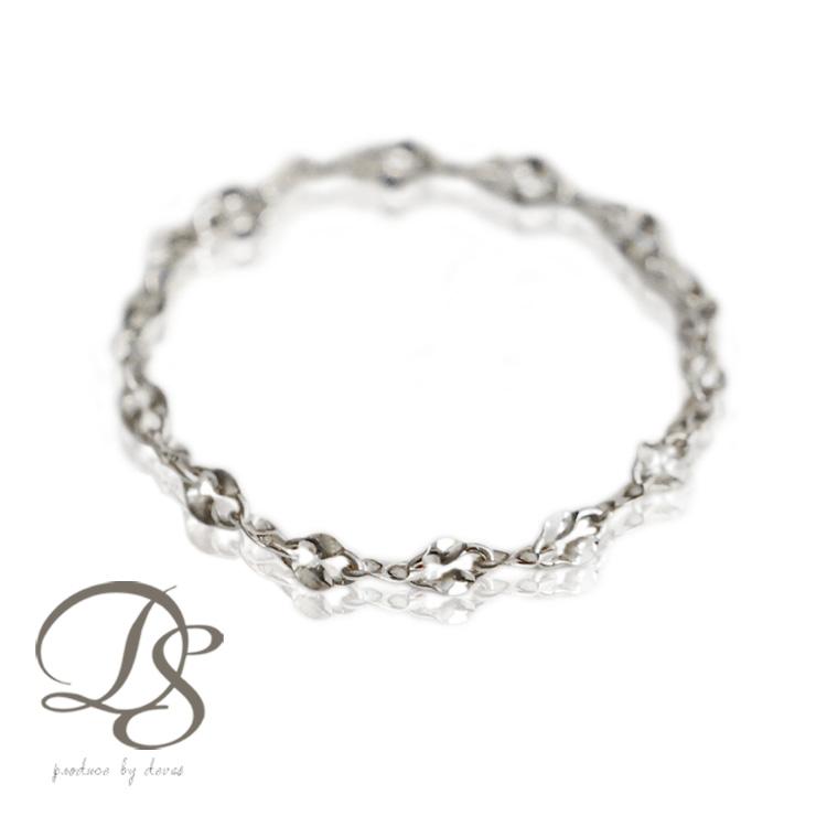 プラチナリング 指輪 プラチナ リング ピンキー ピンキーリング チェーンリング ブルーム pt850 pt 指輪 レディース シンプル プラチナ指輪 本物 地金 華奢 細い | DEVAS