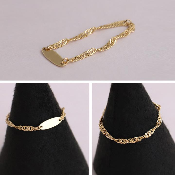 18金 リング k18 ピンキーリング k18リング チェーンリング 18k 指輪 レディース 18金指輪 18金リング 18kリング シンプル ピンキー ゴールド 地金 華奢 細い | DEVAS | 12