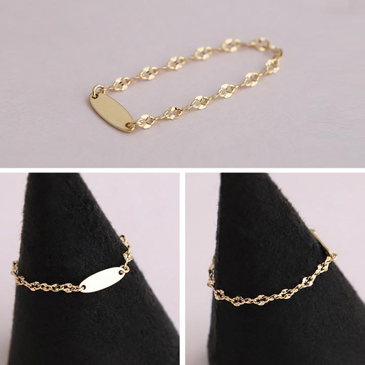 18金 リング k18 ピンキーリング k18リング チェーンリング 18k 指輪 レディース 18金指輪 18金リング 18kリング シンプル ピンキー ゴールド 地金 華奢 細い | DEVAS | 06