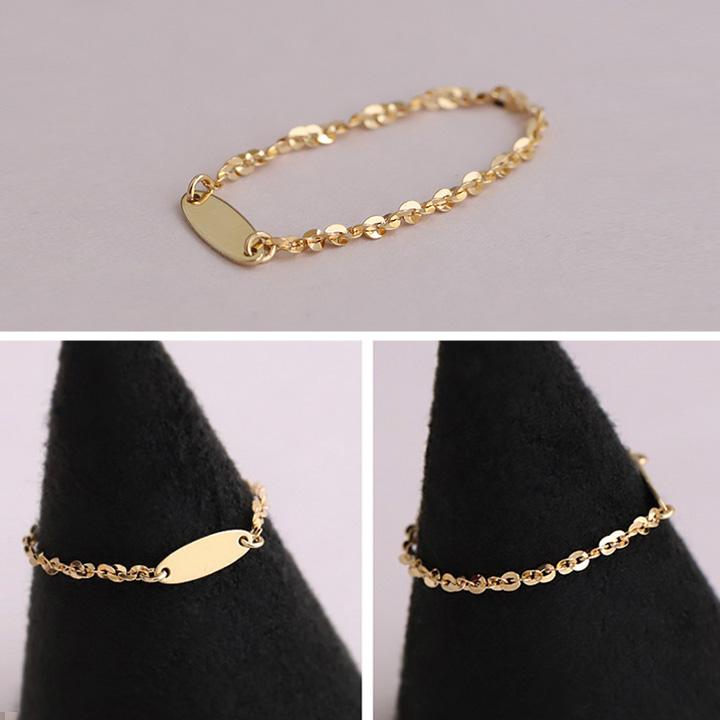 18金 リング k18 ピンキーリング k18リング チェーンリング 18k 指輪 レディース 18金指輪 18金リング 18kリング シンプル ピンキー ゴールド 地金 華奢 細い | DEVAS | 09