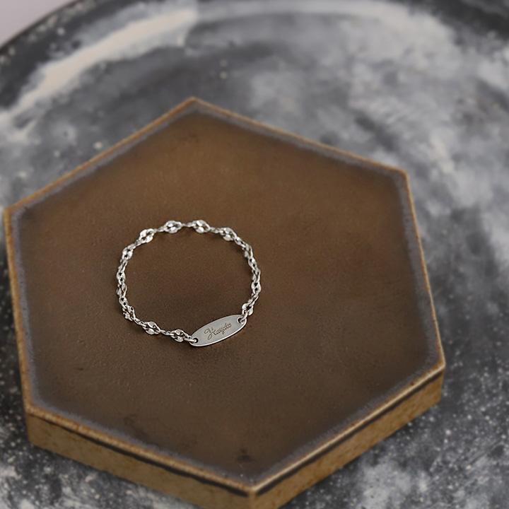 プラチナリング 指輪 プラチナ リング ピンキー ピンキーリング 刻印 チェーンリング 名入れ pt850 pt 指輪 レディース シンプル プラチナ指輪 地金 華奢 細い | DEVAS | 05