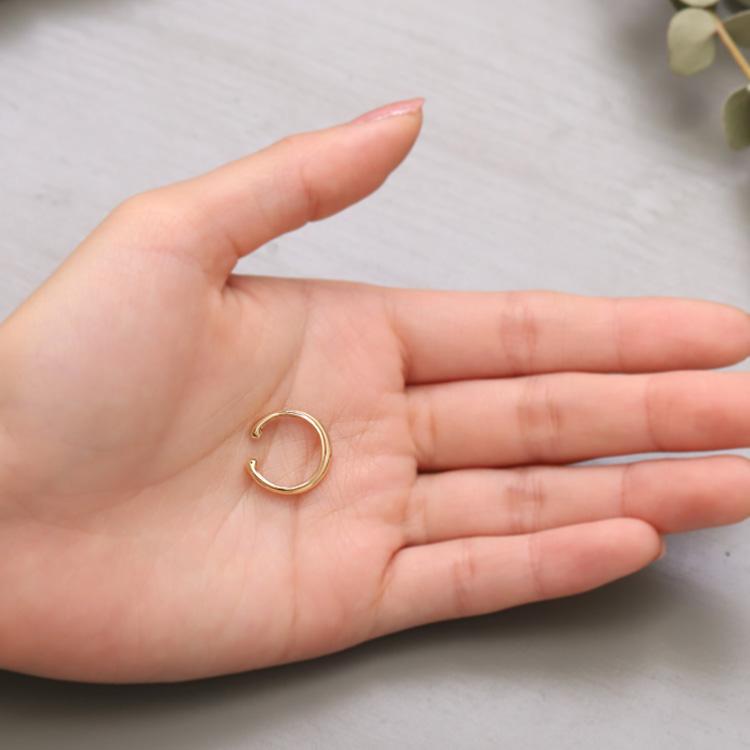 イヤーカフ 10金 イヤカフ k10 10k レディース ノンホール ピアス 2連 ダブル 重ね付け 10 金 ノンホールピアス シンプル ゴールド つけっぱなし 片耳 大ぶり | DEVAS | 09