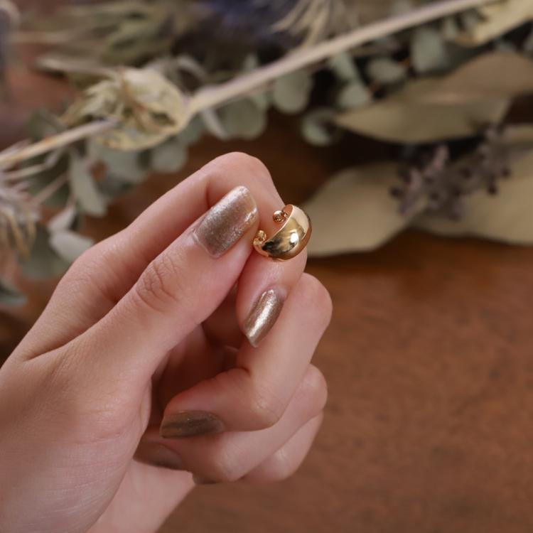 【土日限定1500円OFFクーポン有】 イヤーカフ 18金 イヤカフ k18 18k レディース ノンホール ピアス 月甲 甲丸 ピンクゴールド プラチナ 片耳 大ぶり | DEVAS | 10