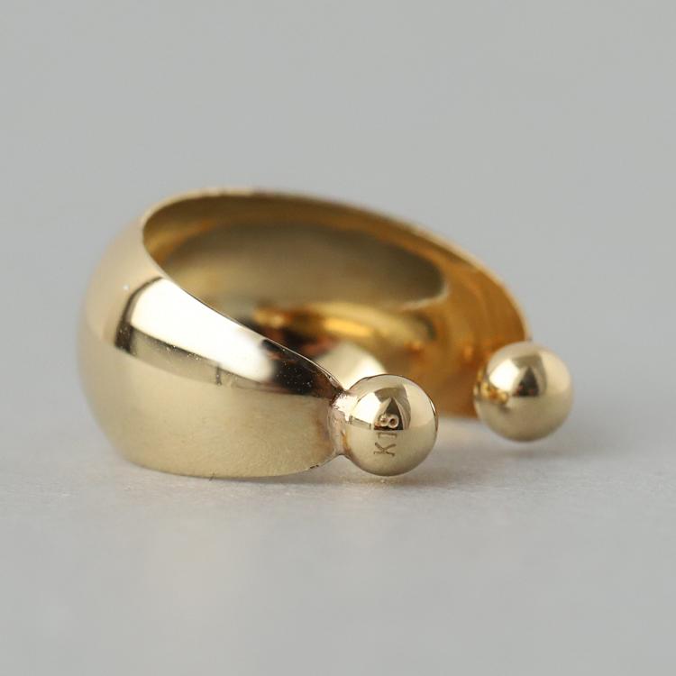 【土日限定1500円OFFクーポン有】 イヤーカフ 18金 イヤカフ k18 18k レディース ノンホール ピアス 月甲 甲丸 ピンクゴールド プラチナ 片耳 大ぶり | DEVAS | 11