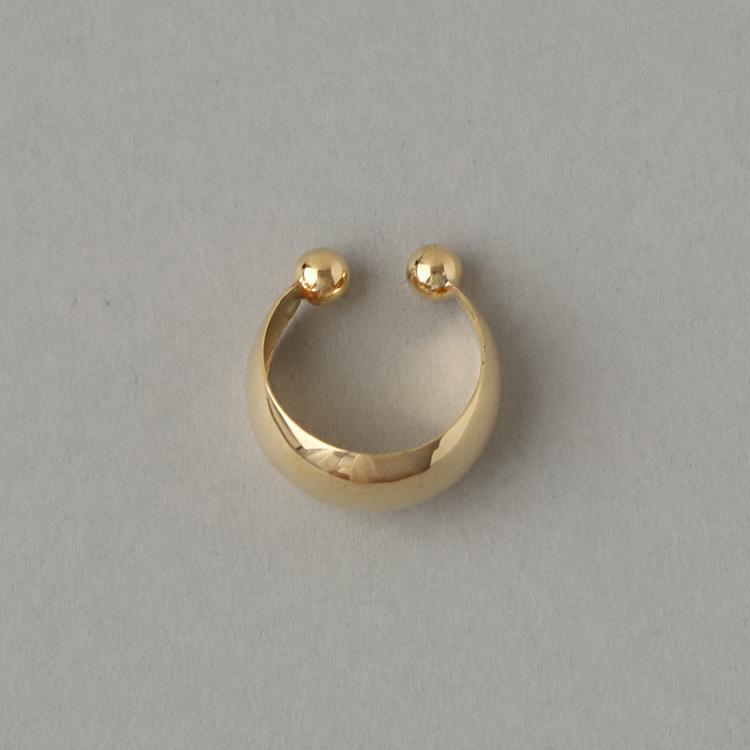 【土日限定1500円OFFクーポン有】 イヤーカフ 18金 イヤカフ k18 18k レディース ノンホール ピアス 月甲 甲丸 ピンクゴールド プラチナ 片耳 大ぶり | DEVAS | 01