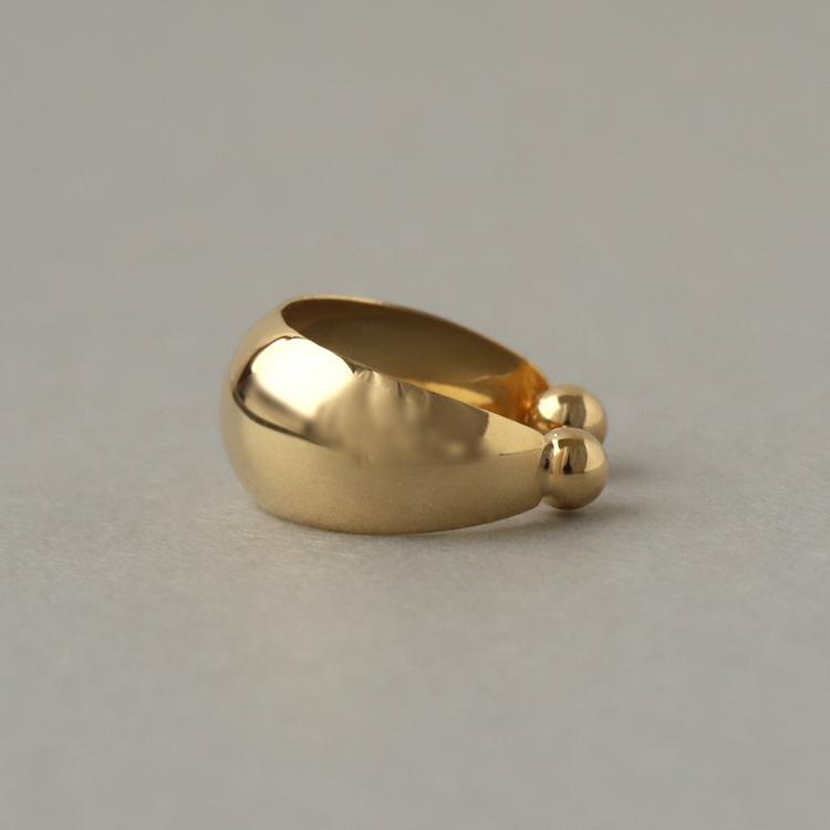 【土日限定1500円OFFクーポン有】 イヤーカフ 18金 イヤカフ k18 18k レディース ノンホール ピアス 月甲 甲丸 ピンクゴールド プラチナ 片耳 大ぶり | DEVAS | 05