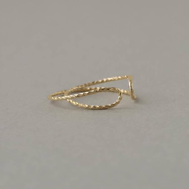 イヤーカフ 18金 イヤカフ k18 18k レディース ノンホール ピアス 2連 ダブル 重ね付け 18 金 ノンホールピアス シンプル ゴールド つけっぱなし 片耳 大ぶり | DEVAS | 06