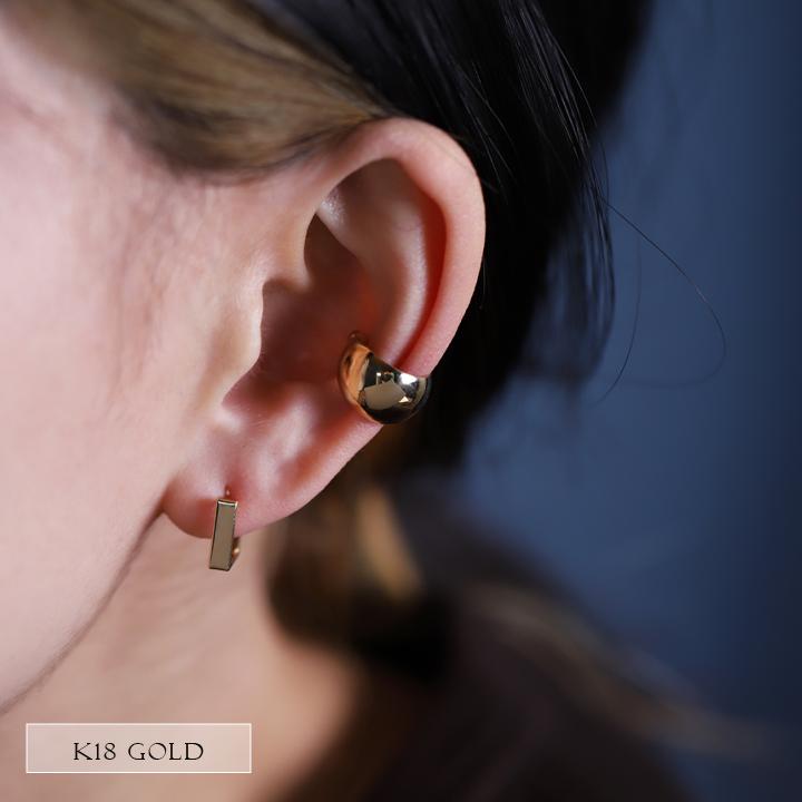 【土日限定2000円OFFクーポン有】 イヤーカフ 18金 イヤカフ k18 18k レディース ノンホール ピアス 月甲 甲丸 ピンクゴールド プラチナ 片耳 大ぶり | DEVAS | 10