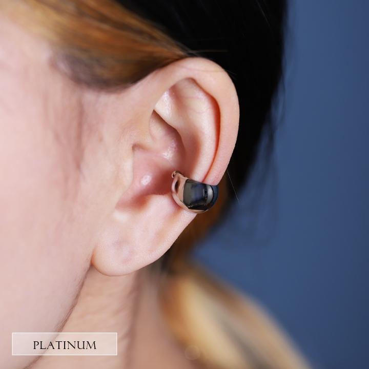 【土日限定2000円OFFクーポン有】 イヤーカフ 18金 イヤカフ k18 18k レディース ノンホール ピアス 月甲 甲丸 ピンクゴールド プラチナ 片耳 大ぶり | DEVAS | 11