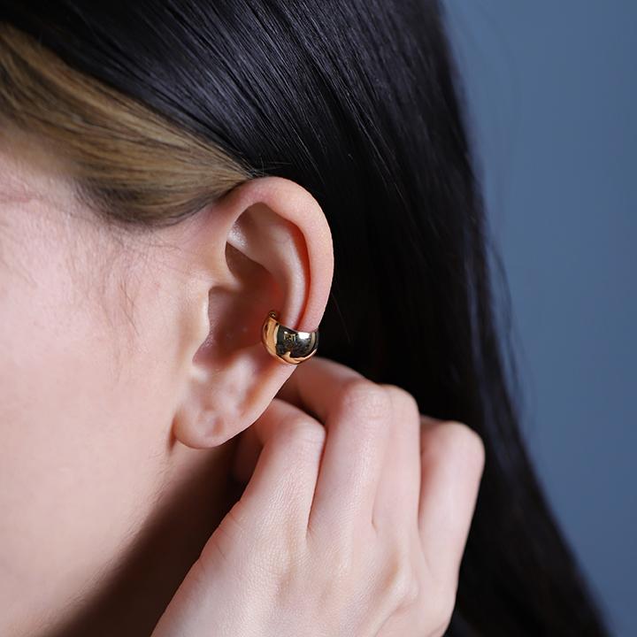 【土日限定2000円OFFクーポン有】 イヤーカフ 18金 イヤカフ k18 18k レディース ノンホール ピアス 月甲 甲丸 ピンクゴールド プラチナ 片耳 大ぶり | DEVAS | 03