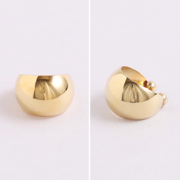 【土日限定2000円OFFクーポン有】 イヤーカフ 18金 イヤカフ k18 18k レディース ノンホール ピアス 月甲 甲丸 ピンクゴールド プラチナ 片耳 大ぶり | DEVAS | 05