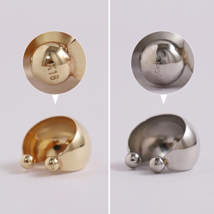 【土日限定2000円OFFクーポン有】 イヤーカフ 18金 イヤカフ k18 18k レディース ノンホール ピアス 月甲 甲丸 ピンクゴールド プラチナ 片耳 大ぶり | DEVAS | 06